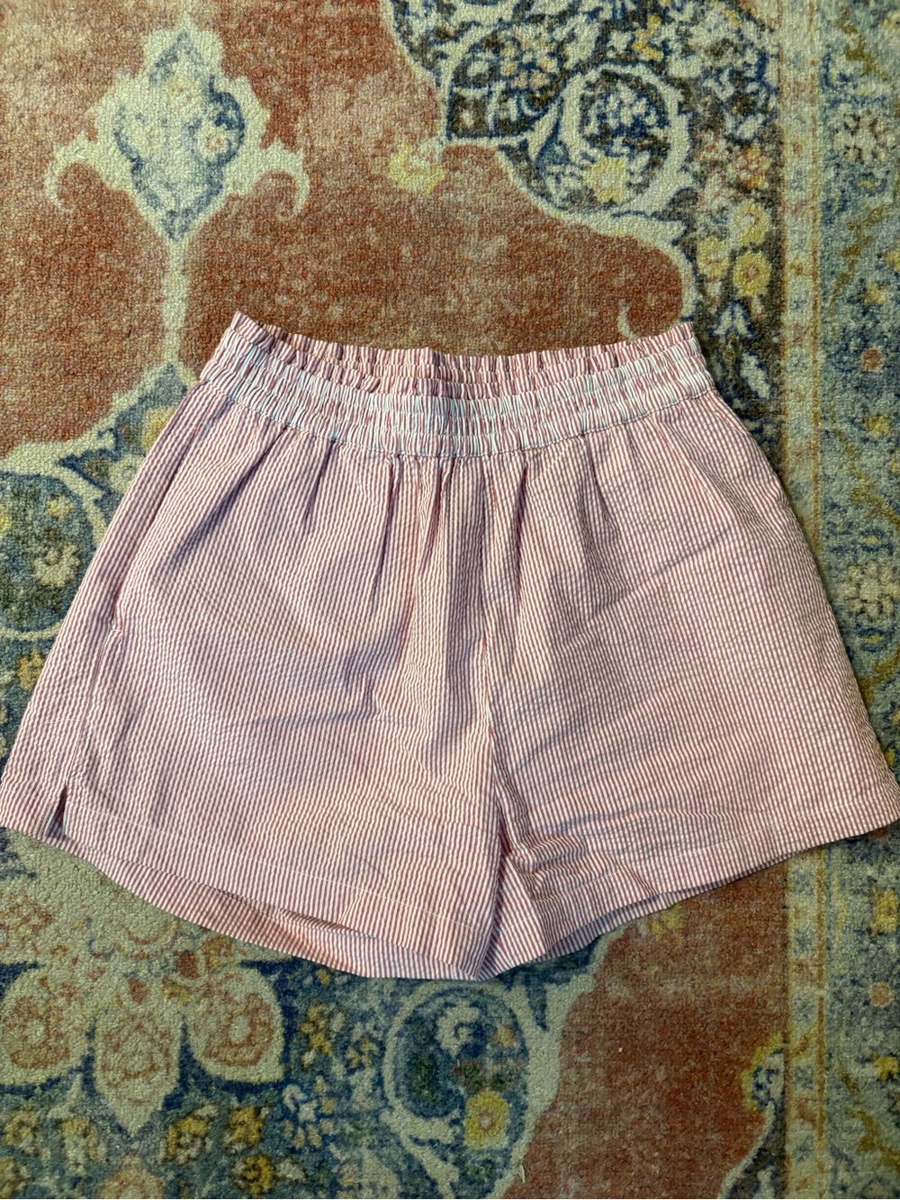Seersucker Stripe Pull-On Shorts